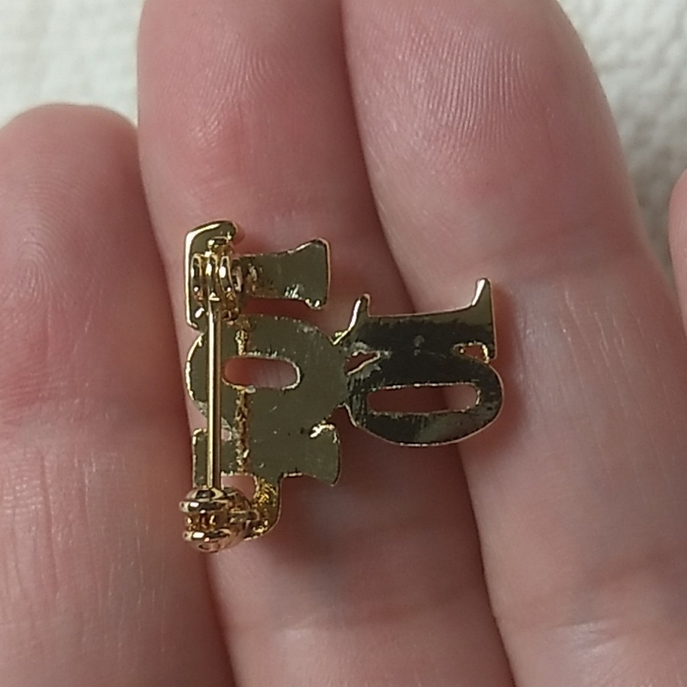 Gold & Rhinestones (Top 10) 1/2 x 1/2 by Fashion Jewerly, Fashion Pin - Picture 2 of 5